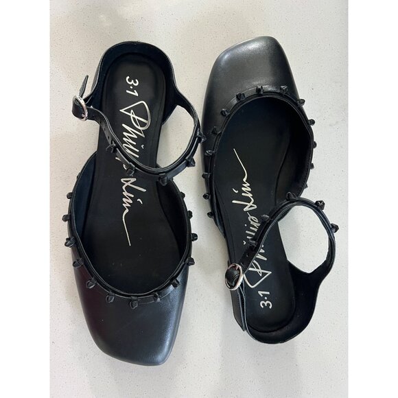 3.1 Phillip Lim Ankle Strap black leather Flat (Women) size 39 - Picture 10 of 11